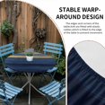 thumbnail image 2 of Blue Gold Wave Round Tablecloth for 36-44 Inch Tables, Fitted Table Cover with Elastic Edge, Summer Coastal Ocean Stripe Waterproof Outdoor Table Cloth Protector for Patio Garden Dinner Picnic, 2 of 9