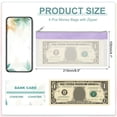 thumbnail image 2 of 8.5x4 Inch Money Bags with Zipper, 4Pcs Clear Cash Deposit Bank Pouch Envelopes Check Wallet for Coin Cosmetics Invioce Bill, Purple, 2 of 6