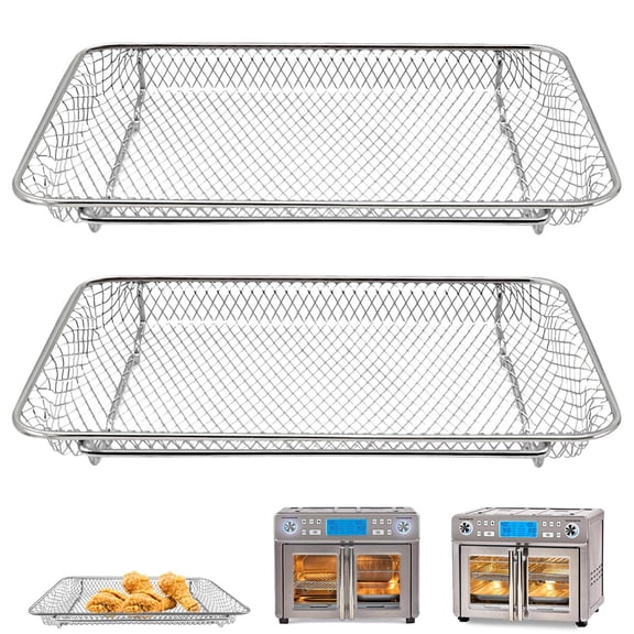 Air Fryer Basket Replacement, Compatible with Emeril Lagasse 26 QT Extra Large Air Fryer Convection Toaster Oven, Non-stick Mesh Wire Rack Accessory Parts for Even Cooking