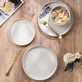 thumbnail image 4 of Stoneware Dinnerware Sets, 12-Piece Plates and Bowls Set for 4, Dishes Set for Home Restaurant, Speckled Milky White, 4 of 5