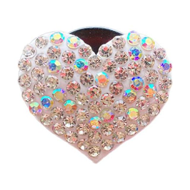Abbracc Car Vent Clip, Car Perfume Clip, Shape Rhinestones Car Interior Decoration Air White