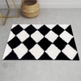 thumbnail image 3 of Teppich Homes Handmade 6x10 Geometric Pattern Tufted Wool Rug - Soft Black and White Carpet for Living Room and Hallway, 3 of 5
