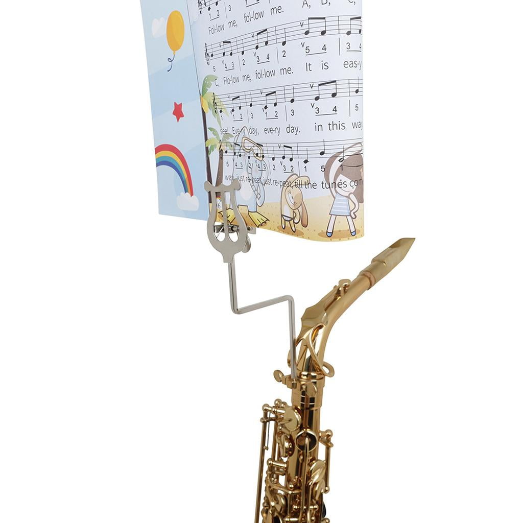 LeeQinersw 2pcs Metal Alto Saxophone Sheet Music Clip Sax Lyre Sheet Music Clamp-On Holder