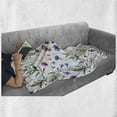 thumbnail image 6 of Thistle Soft Flannel Fleece Throw Blanket, Spring Theme Hand-Drawn Aquarelle Style Wildflowers Pattern on White Background, Cozy Plush for Indoor and Outdoor Use, 60" x 80", Multicolor, by Ambesonne, 6 of 6