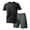 Black-C-30507aa, variant on Mens Short Sets Summer Outfits T Shirt & Shorts Set Workout Running Gym Men's Short Sleeve Tracksuit Red XL