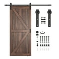 thumbnail image 5 of ANZZI Heavy Duty Sturdy Sliding Barn Door - 36x84'' Brown Sliding Wood Single Slide Door - Solid Core MDF + PVC - Knockdown Design - Barn Doors and Hardware Included - Space-Saving Solution, 5 of 10