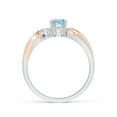 thumbnail image 2 of ANGARA Natural Aquamarine and Diamond Twisted Vine Engagement Ring in 14K White & Rose Gold for Women (Size-5mm) | March Birthstone, Anniversary, Jewelry Gift for Women | Natural Aquamarine Ring, 2 of 11
