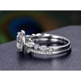 thumbnail image 5 of 2 Carat Halo handmade diamond moissanite Bridal Ring Set with 18k Gold Plating, 5 of 6