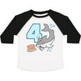 thumbnail image 3 of Inktastic 4th Birthday Shark with Cake Boys or Girls Toddler T-Shirt, 3 of 5