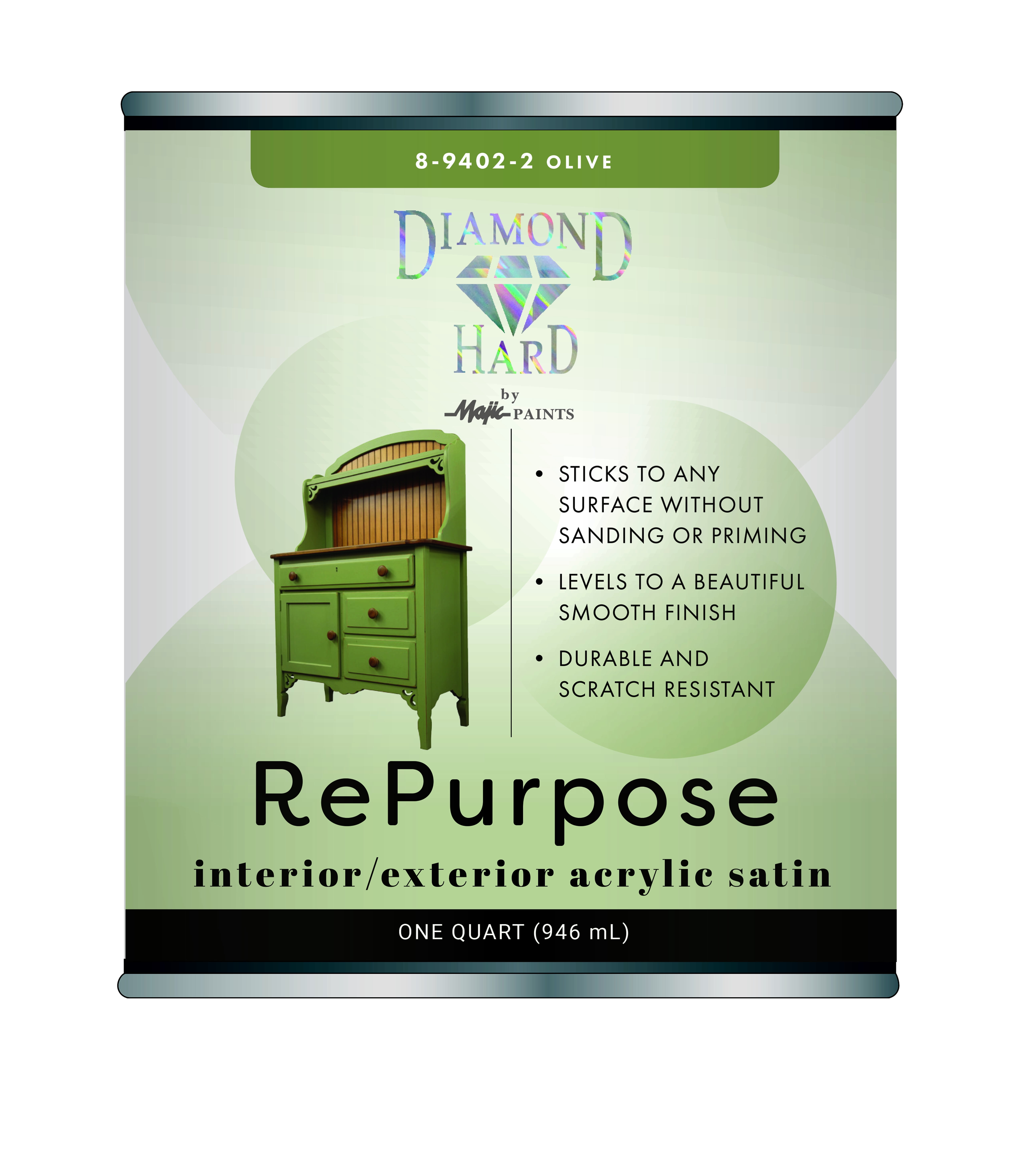 Diamond Hard RePurpose Paint, Quart, Olive