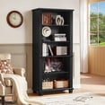 thumbnail image 2 of 2 Pack LELELINKY 70" Tall 6-Tier Bookshelf, Black Bookcase for Home Office and Living Room, Wooden Freestanding Display Shelf for Library, Classroom, 2 of 9