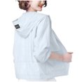 thumbnail image 2 of Wowcloth Women's Solid Color Sun Protection Jacket with Zippered Pockets & Raglan Sleeve - Long Sleeve Hooded Casual & Fashionable Outerwear for Daily Wear, 2 of 3