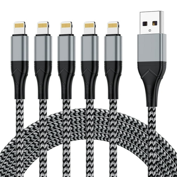 3 Pack  6ft, Long Strong Nylon, Charging Cable 6 Foot, Fast USB Cord for iPhone 14/13/12/11/X/XS/XR/8/iPad Mini Air
