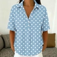 thumbnail image 6 of MAFYTYTPR Women's Polka Dot Half-Button Shirt Spread Collar Short Sleeve Casual Tops for Everyday Wear S-3XL Plus Size, 6 of 7