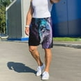 thumbnail image 6 of Pofeuu Purple Sky Wolf Print Men's Soft Woven Elastic Waistband Sleep Pajama Short-3X-Large, 6 of 6