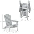 thumbnail image 2 of PetFurnish Folding Adirondack Chair Outdoor Wooden Accent Furniture Fire Pit Lounge Chairs for Yard, Garden, Patio w/ 350lb Weight Capacity-Grey, 2 of 10