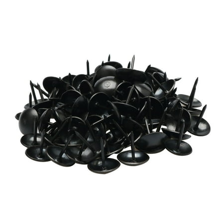 

Home Table Metal Round Hat Thumb Tack Nail Push Pin Black 100pcs