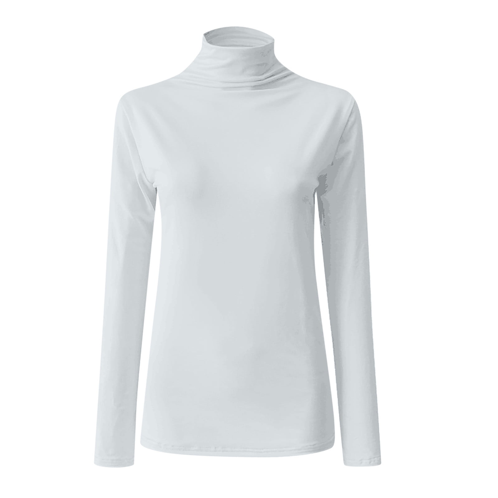 Femdouce Womens Turtleneck Long Sleeve Shirt Lightweight Slim Pullover  Basic Undershirts Active Turtle Neck T-Shirts 2 Pack, White/Black, Small  price in Saudi Arabia,  Saudi Arabia