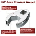 thumbnail image 4 of Uxcell 2 Pieces Drive Crowfoot Wrench 3/8" Drive 3/8" SAE Flare Nut Crowfoot Wrench, 4 of 7
