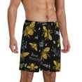 thumbnail image 2 of Naloa Hohey Bee Golden Embroidery Men's Short Pajama Pants, Lounge Comfort Shorts with Elasticized Waistband and Side Pockets - 3X-Large, 2 of 9