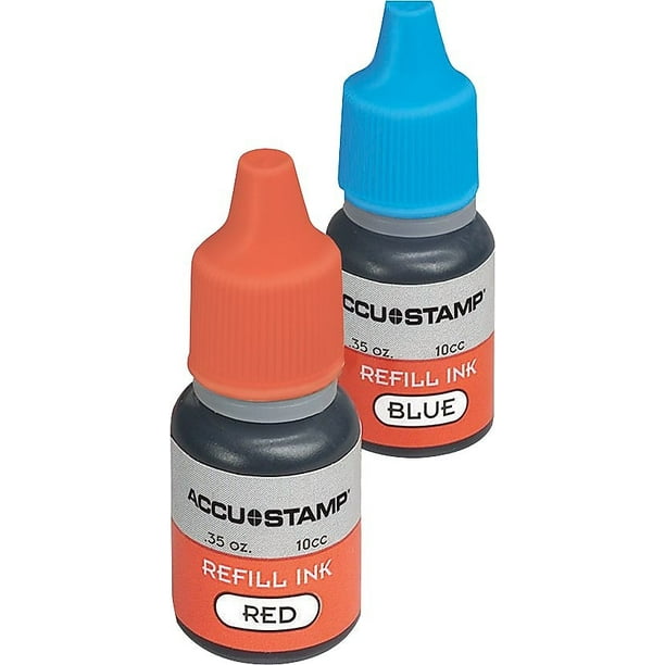 AccuStamp Ink Refill, PreInked, Red & Blue 032958