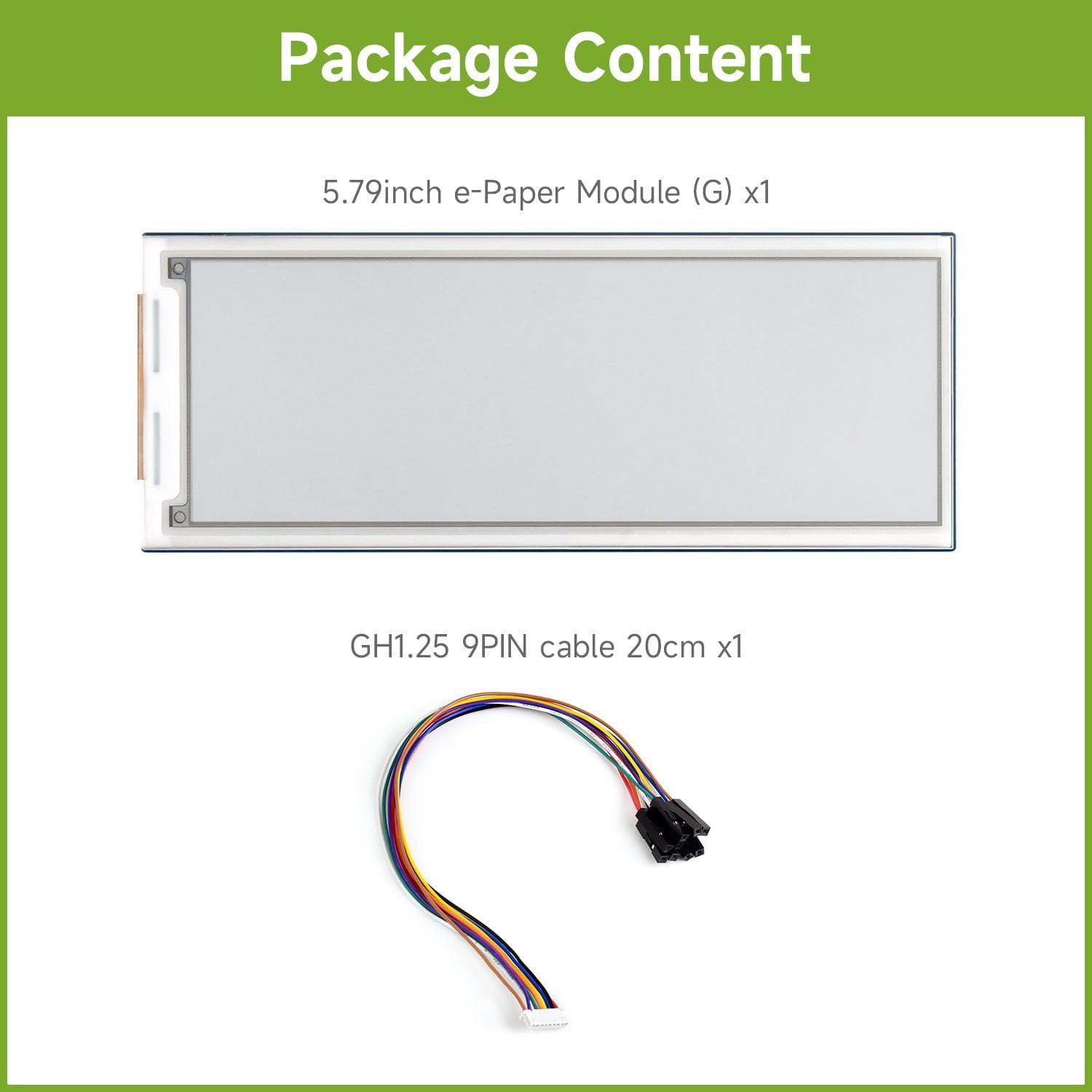 5.79inch E-Paper Display Module, Compatible with 5/4B/3B/Zero/Zero W/Zero 2W/Pico/Pico W/Pico WH, 792x272, E-Ink Display, Red/Yellow/Black/White, SPI Interface