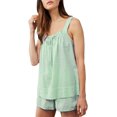 thumbnail image 1 of Ensemble de Pyjama Rayé Y2K pour Femmes, 2 Pcs, Camisole, Hauts Babydoll et Boxeurs Rayés Assortis, Ensemble de Détente, 1 of 6