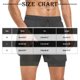 thumbnail image 2 of Ceisia Men's Fake Two Piece Double Layer Quick Dry Breathable Sports Fitness Shorts Cropped Training Pants with Fish Scale Print Black Size-M Gifts, 2 of 4