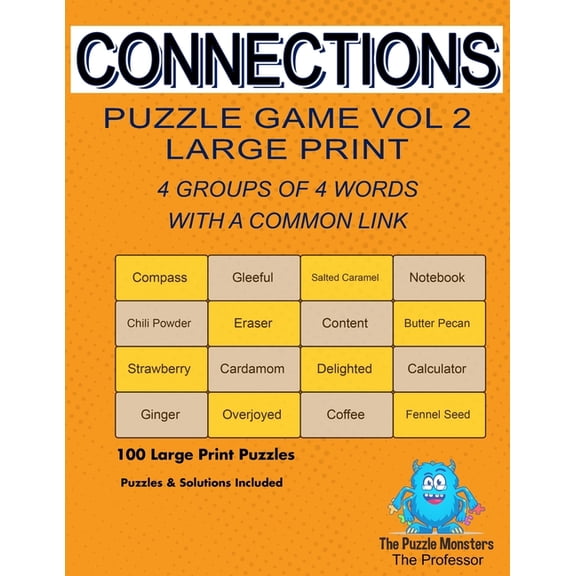 Connections Puzzle Game Books Connections Puzzle Game Vol 2 Large Print: Engage in the Challenge: 4 Groups of 4 Words with a Common Link - Includes Pu, (Paperback)
