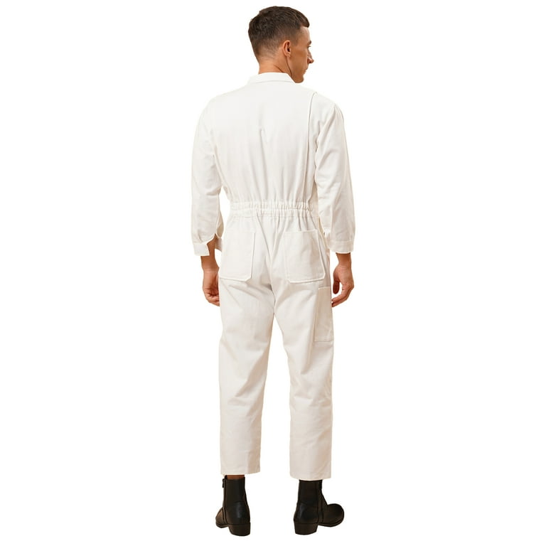 inhzoy Mens One Piece Work Jumpsuit Long Sleeve Zip-Up