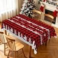 thumbnail image 2 of Nanqianyi Christmas Plaid Rectangle Tablecloth 60"x102",Waterproof Stain Resistant Table Cover For Dining Party Decor, 2 of 7