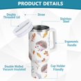 thumbnail image 4 of 40 oz Tumbler With Handle Stainless Steel Insulated Tumbler With Lid for Car Cup Holder Watercolor Hedgehogs Pattern, 4 of 9