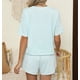 thumbnail image 5 of Pijama de verano for mujer, de manga corta a rayas, informal, cómodo, conjunto de 2 piezas for el hogar, 5 of 6