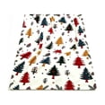 thumbnail image 2 of Cififendec Christmas Multi Color Tree Print Fleece Throw Blanket, 39.37"×27.56", Soft Plush Blanket with Xmas Tree Patterns for Bed Sofa Holiday Lounging, 2 of 7