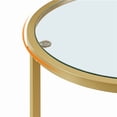 thumbnail image 6 of WDZS Round Nesting Side Table Stacking Coffee Table, Set of 2 Circular End Tables w/Metal Frame & Tempered Glass Top & Protective Foot Pads for Small Space Living Room Office, Gold, 6 of 8