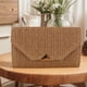 thumbnail image 4 of Bolso Playa Informal Con Solapa para Mujer Bandolera Correa Cadena Tejido Paja Hobo Elegante, 4 of 9