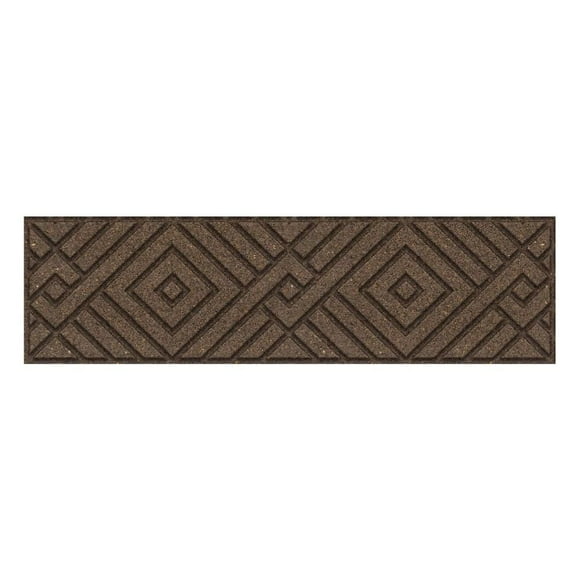 Garden Central 10" x 36" Diamond Weave Stair Tread in Earth Brown, 4-pack, Made from recycled materials