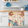 thumbnail image 6 of Orange Blue Pumpkin Fall Sink Skirt 11"Wx13"L,Dustproof Under Sink Curtain with Self Adhesive Tape,Branches Thanksgiving Maple Leaf Cabinet Curtain Cover for Bathroom Vanity,Kitchen Storage Shelf, 6 of 9