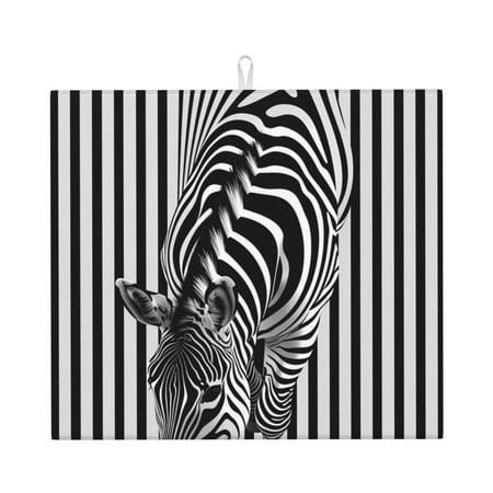 

Matuu Optical Zebra Illusion for Dish Drying Mat for Kitchen Counter for Kitchen and Dining Kitchen Counter Accessories 16 x18