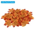 thumbnail image 3 of Uxcell Artificial Leaves Fall Maple Autumn Fake Leaf Decoration, Orange 500 Pack, 3 of 5