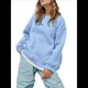 thumbnail image 1 of Sudaderas de Mujer con Cuello Redondo, Forro , Suéteres Oversize, Otoño 2025, Blusas Bonitas, Ropa Preppy Estilo-L M, 1 of 9