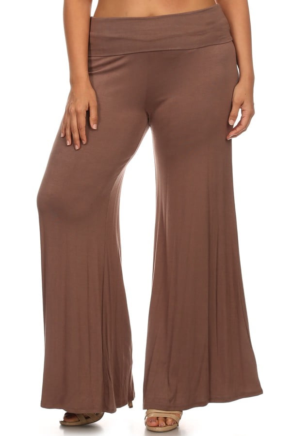 Women's PLUS Size Trendy Style Full Length Wide Legs Pants - Walmart.com