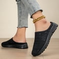 thumbnail image 6 of Women's Mesh Knit Mule Sneakers - Slip-on Backless Walking Shoes, Lightweight Breathable Casual Loafers, Comfortable Sporty Slides for Travel & Daily Wear,Black,46, 6 of 10