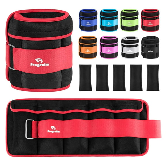 Par de pesas ajustables para tobillo Fragraim de 1 a 5 libras, color rojo