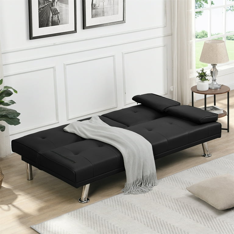 Queen size leather sale futon