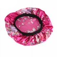 thumbnail image 3 of Women Satin Night Sleep Cap Hair Bonnet Hat Silk Head Cover Wide Elastic Band, 3 of 4