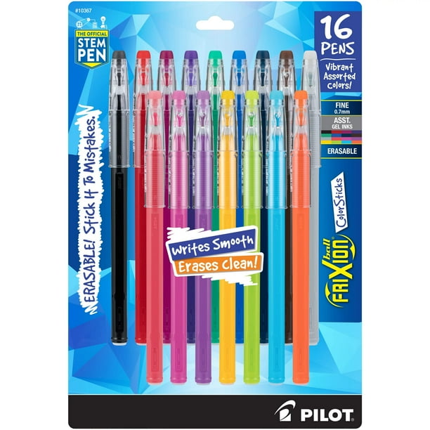 Bolígrafos de tinta de gel Pilot FriXion ColorSticks Fine de 0,7 mm, paquete de 16
