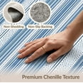 thumbnail image 6 of ODIKA 6'x9' Washable Area Rug Striped Pinstripe Nautical Front Layered Doormat Welcome Door Refined Structured for Queen Size Bedroom, Under Bed, Master Suite, Easy Care, Non-Shedding, 6 of 7