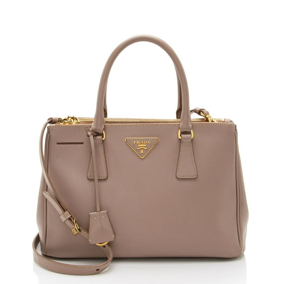 Pre-Owned Prada Saffiano Lux Double Zip Small Tote