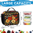 thumbnail image 6 of Herdesigns Boho Floral Large Backpack Set with Lunch Box Lightweight Water Resistant Travel Laptop Backpacks Casual Daypacks for Women Men, Bohemian Flowers, 6 of 8